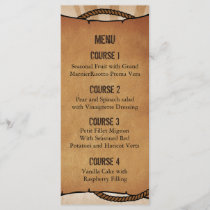 cowboy boots western Personalized Menu cards