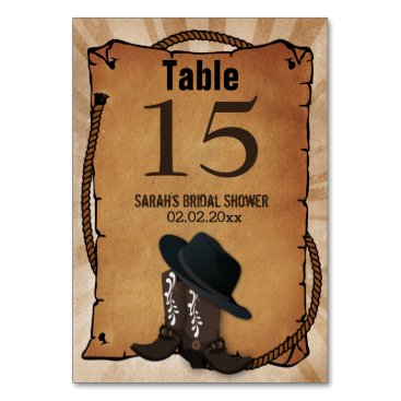 cowboy boots western Personalized table numbers