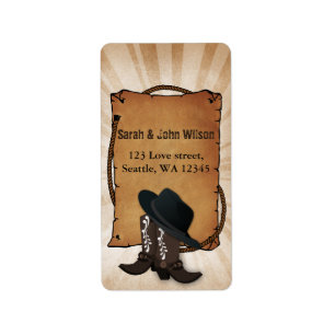 cowboy boots western theme address label