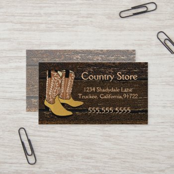 Cowboy Boots Western Theme Business Card by hungaricanprincess at Zazzle