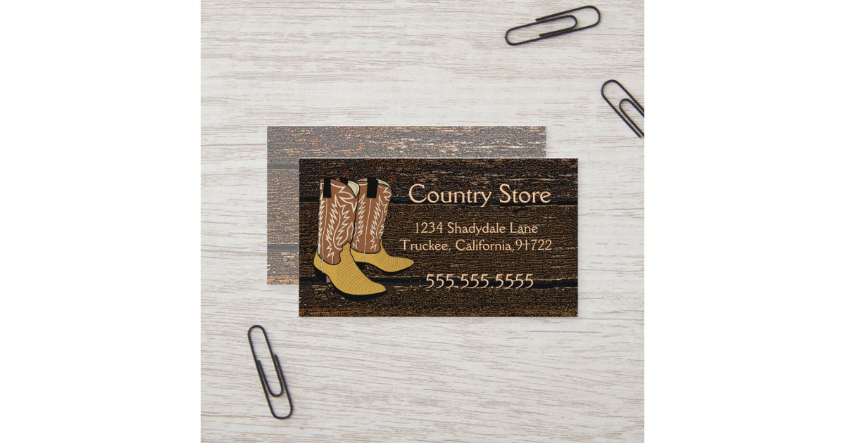 Cowboy Boots Western Theme Business Card Zazzle