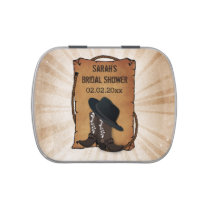cowboy boots western theme personalized candy tins