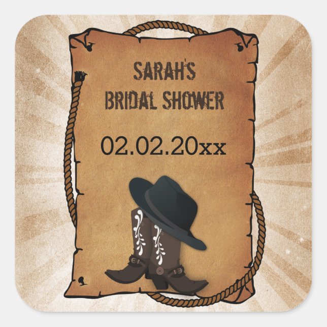 cowboy boots western theme Personalized stickers (Front)