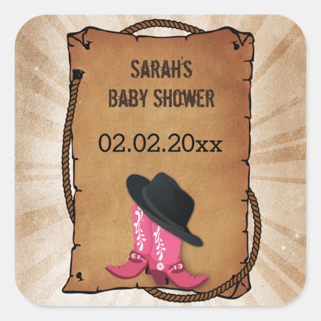 cowboy boots western theme Personalized stickers (Front)