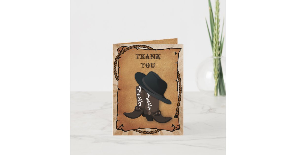 cowboy boots western Theme Thank you | Zazzle.com