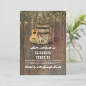 Cowboy Boots Wine Barrel Country Birthday Party Invitation (Standing Front)