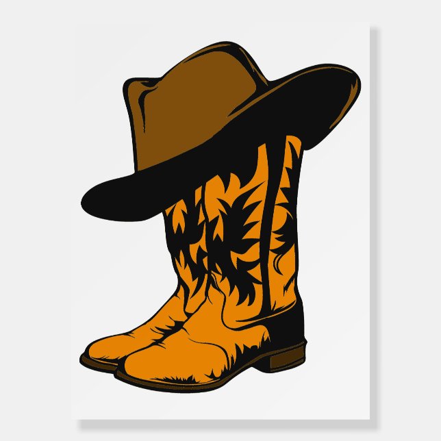 Cowboy Boots with Hat Foam Board (Front)