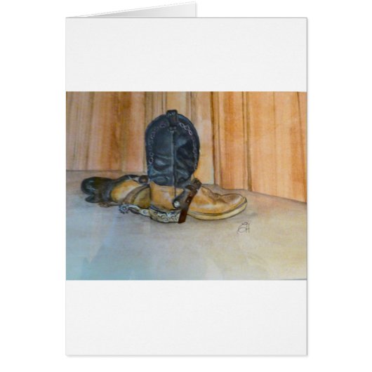 Cowboy boots with spurs cards (Front)