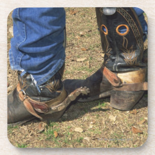 Cowboy boots with spurs coaster