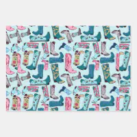 Country Cowboy Boots Stick Horse Desert Western Wrapping Paper