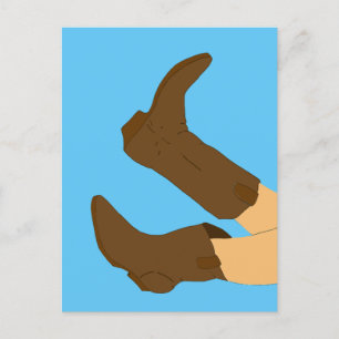 Cowboy Boots Yee-Haw Holiday Postcard
