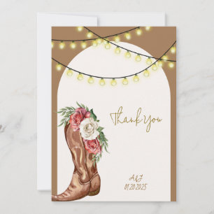 cowboy bridal shower thank you card