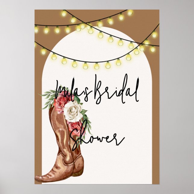 cowboy bridal shower welcome sign (Front)
