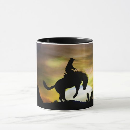 Cowboy Bronc Rider Bucking Horse Mug