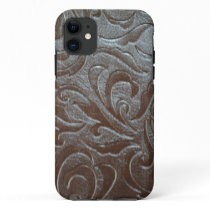 Cowboy brown  western country leather pattern iPhone 11 case
