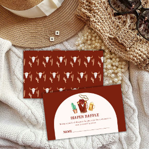 Cowboy Cactus Beer Diaper Raffle Baby Shower  Enclosure Card
