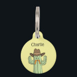 Cowboy Cactus Personalized Pet ID Tag<br><div class="desc">Cowboy cactus pet tag for your dog or cat . Or for your cactus,  if you want.</div>