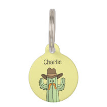 Cowboy Cactus Personalized Pet ID Tag