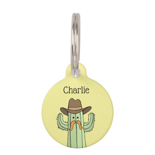 Cowboy Cactus Personalized Pet ID Tag