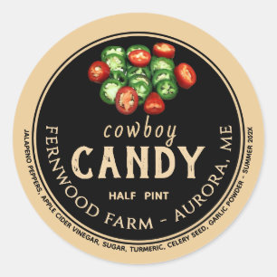Cowboy Candy Candied Jalapeno Pepper Spicy Jelly Classic Round Sticker
