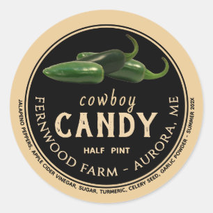 Cowboy Candy Candied Jalapeno Pepper Spicy Jelly Classic Round Sticker