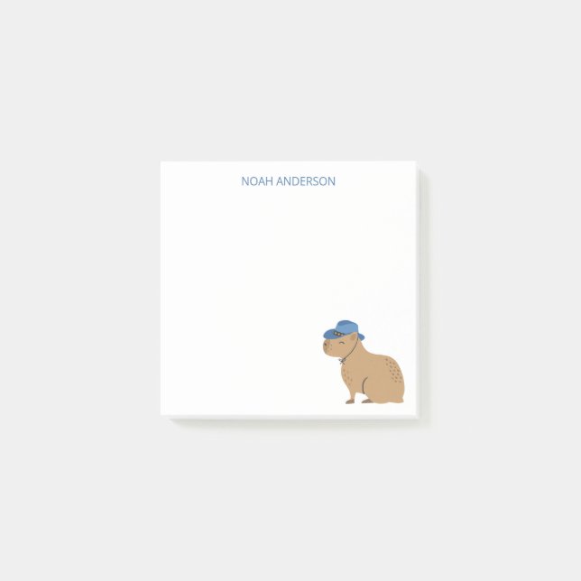 Cowboy capybara animal kids stationery paper  post-it notes (Front)