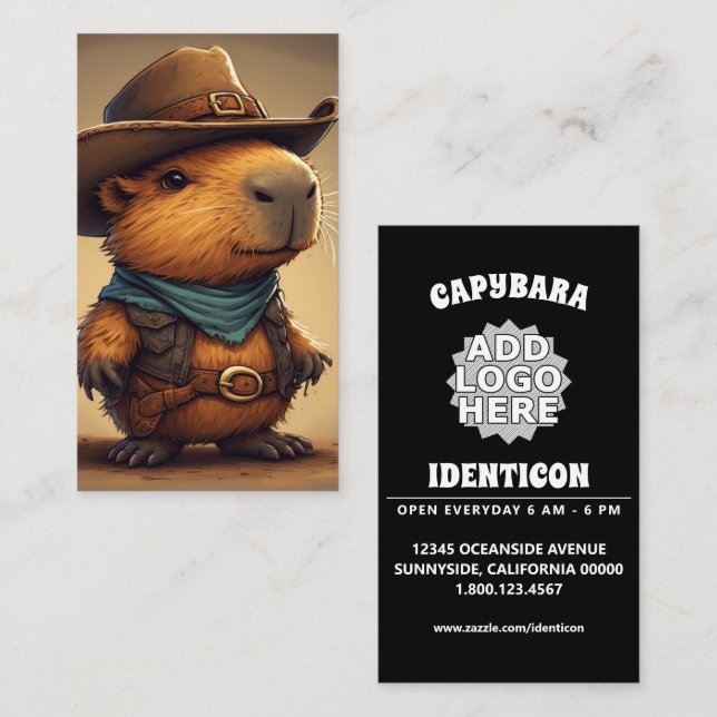 cowboy capybara business card (Front/Back)