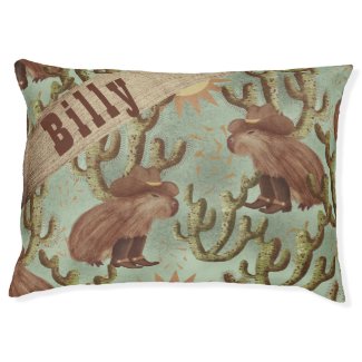 Cowboy Capybara green  Pet Bed