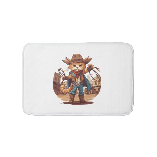 Cowboy Cat Bath Mat (Front)