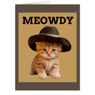 COWBOY CAT BIG OVERSIZED BIRTHDAY CARD