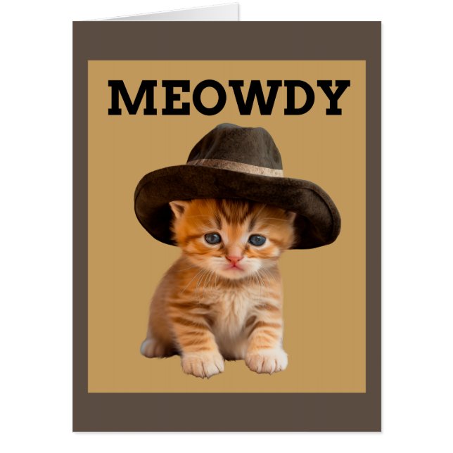 COWBOY CAT BIG OVERSIZED BIRTHDAY CARD (Front)