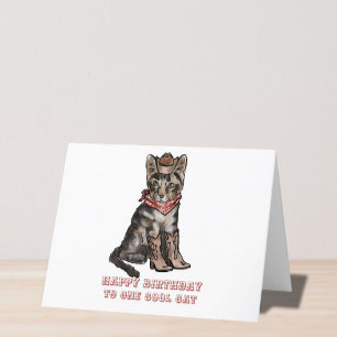 cowboy cat birthday  holiday card