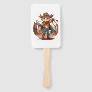 Cowboy Cat Hand Fan