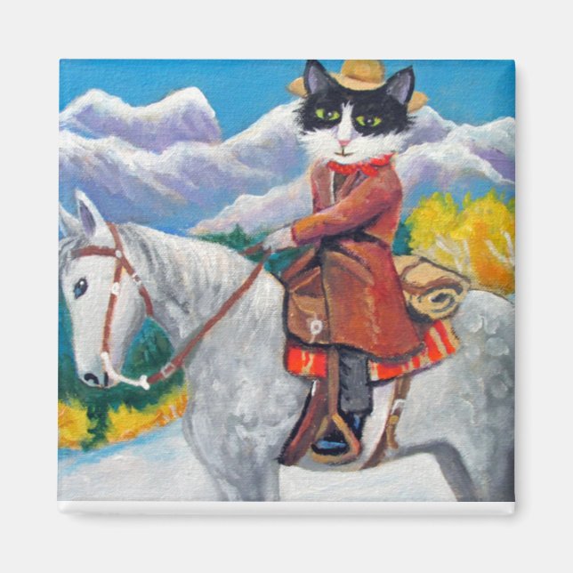Cowboy Cat Magnet (Front)