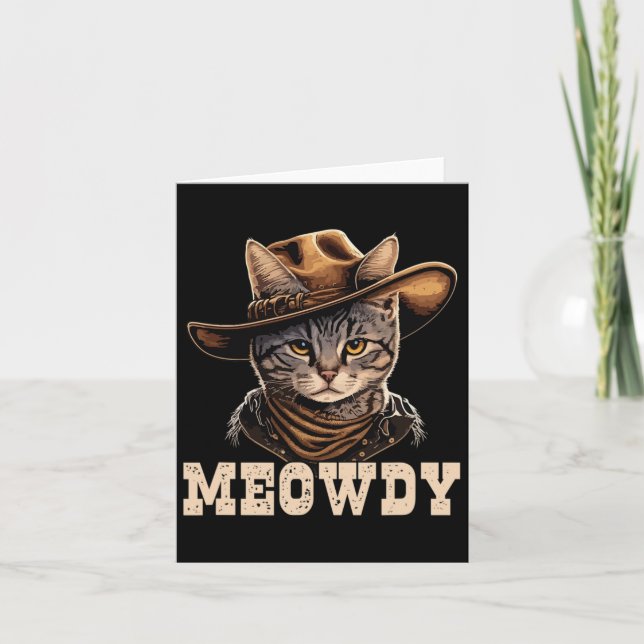 Cowboy Cat Meowdy  Card (Front)