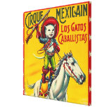 Cowboy Cat Mexican Circus Vintage Poster Art Canvas Print at Zazzle