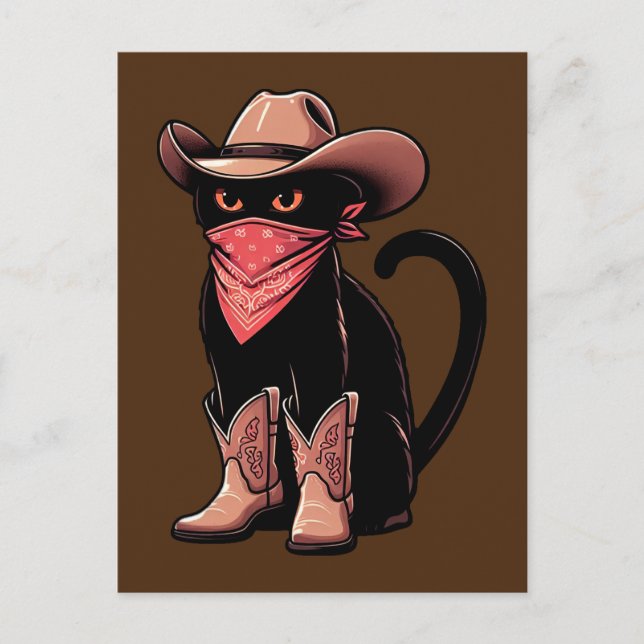 Cowboy Cat Postcard (Front)