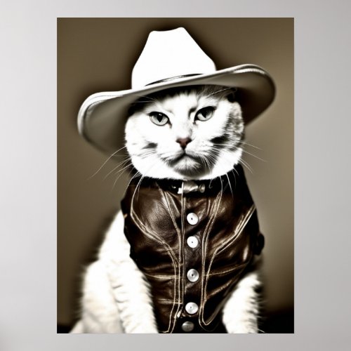 Cowboy Cat Poster