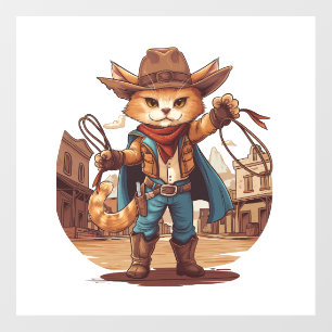 Cowboy Cat Wall Decal