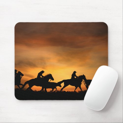 Cowboy Cattle Drive Country Western Mouse Pad