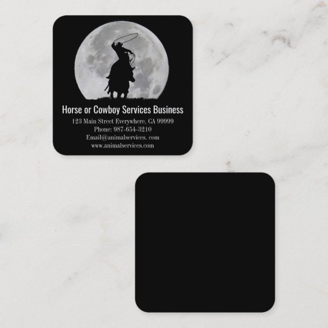 Cowboy Cattle or Ranch Horse Business Cards (Front/Back)