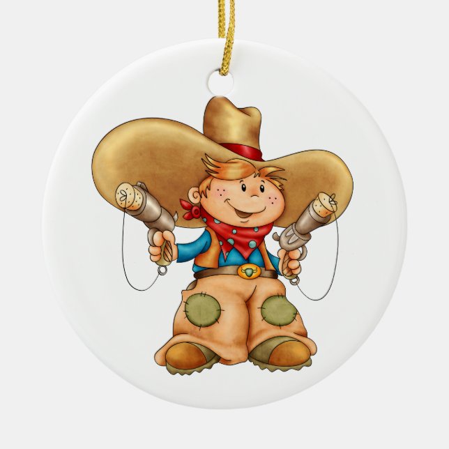 Cowboy Ceramic Ornament (Front)