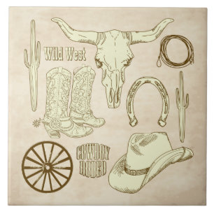 Cowboy Ceramic Tile