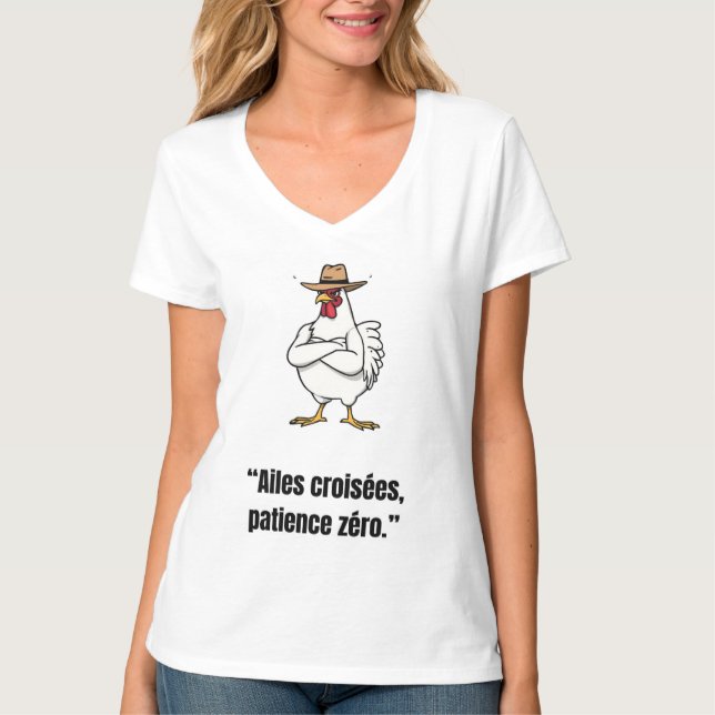 Cowboy Chicken Attitude – Funny Cartoon Tee (Front)