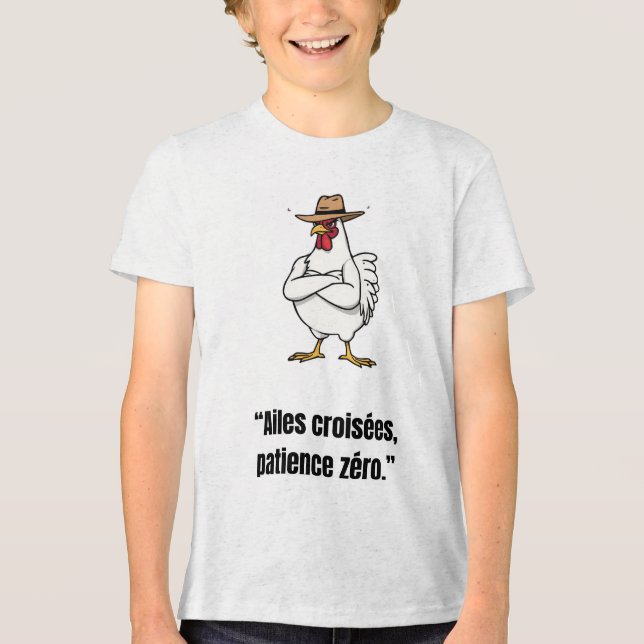 Cowboy Chicken Attitude – Funny Cartoon Tee (Front)
