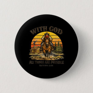 Cowboy Christian Bible Verse Western Country Jesus Button