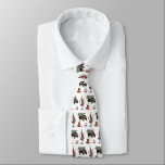Cowboy Christmas Bison Western Buffalo Pattern Neck Tie<br><div class="desc">Pattern with illustrations of a buffalo wearing a santa hat with Christmas tree tied to its back,  a cactus,  horseshoe,  and cowboy boot decorated with festive bow and poinsettias.</div>