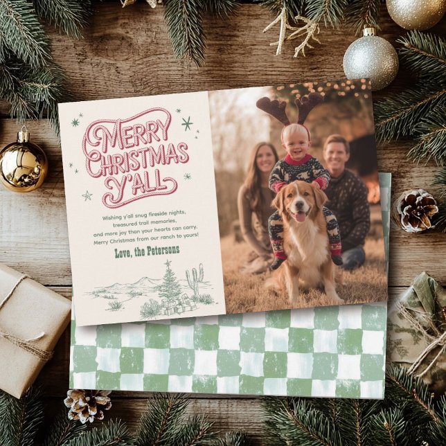 Cowboy Christmas Family Photo Western Christmas Holiday Card (Creator Uploaded)