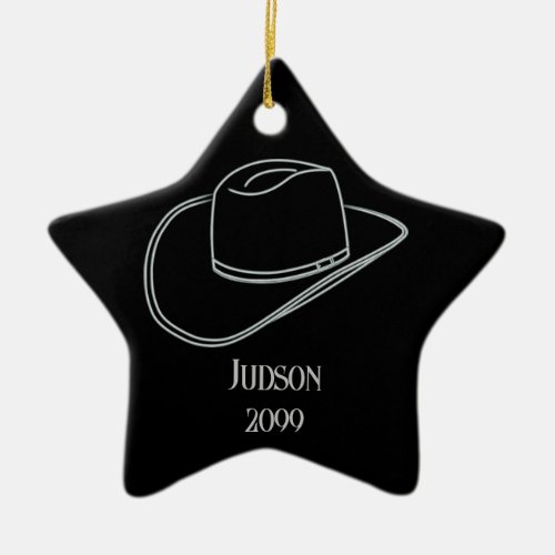 Cowboy Christmas Hat Star Ornament 