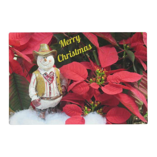 Cowboy Christmas Laminated Placemat (Front)